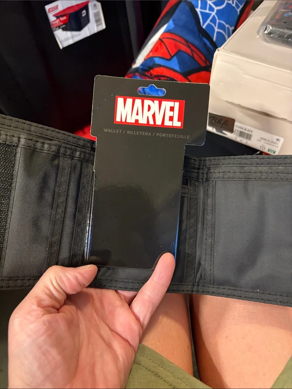 Marvel Spider-Man Black, Red, Blue Trifold Key & Card Holder